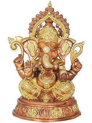14" Crowned Ganesha Brass Statue – The Most Auspicious Deity | Handmade & Made in India