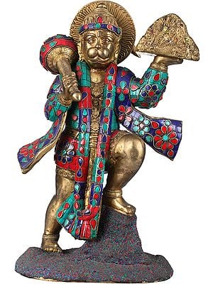 15" Mahabali Hanuman In Brass | Handmade | Made In India