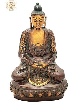 8" Tibetan Buddhist Lord Buddha In Dhyana Mudra (Meditation) In Brass | Handmade | Made In India