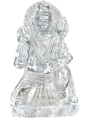 Lord Hanuman Finely Carved in Crystal