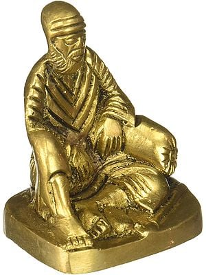 2" Small Sai Baba Figurine in Brass | Handmade | Made In India