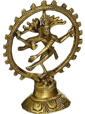 5" Small Lord Shiva as Nataraja Idol in Brass | Handmade | Made In India
