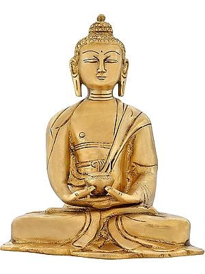 6" Tibetan Buddhist Lord Buddha Statue in Brass | Handmade | Made In India