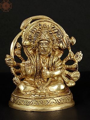 3" Panchmukhi Hanuman In Brass | Handmade | Made In India