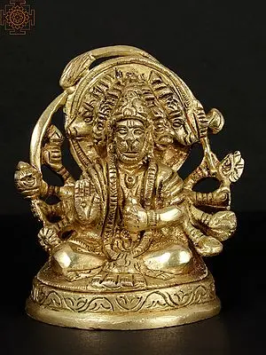 3" Panchmukhi Hanuman Statue in Brass | Handmade | Made in India