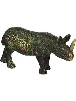 Brass Rhinosaur Statue | Home Decor Showpiece
