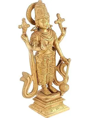 11" Vishnu, The Tejasvi In Brass | Handmade | Made In India
