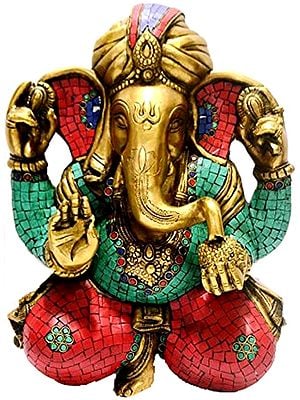 10" Lord Ganesha Wall Hanging In Brass | Handmade | Made In India