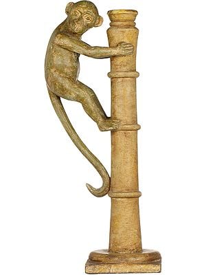 Figurine of Infant Monkey on a Pole