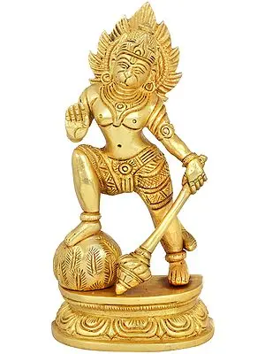 6" Sankat Mochan Hanuman | Brass | Handmade | Made In India