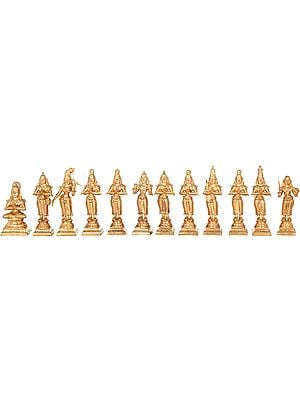 4" The Twelve Alwars | Handmade | Madhuchista Vidhana (Lost-Wax) | Panchaloha Bronze from Swamimalai