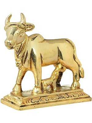 2" Cow and Calf (Small Statue) In Brass | Handmade | Made In India