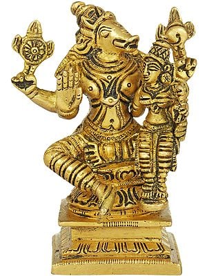 Varaha Avatar - Vishnu’s Boar Incarnation and Bhudevi In Brass | Handmade | Made In India