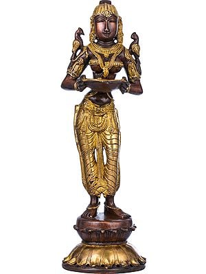 15" Deepalakshmi In Brass | Handmade | Made In India