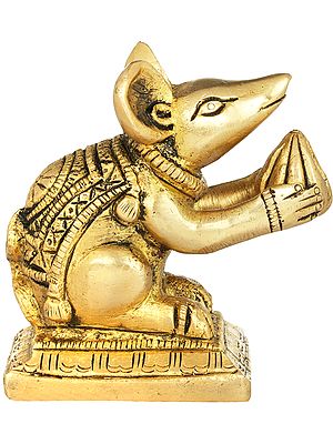 Ganesha's Rat With Modak (Small Statue)