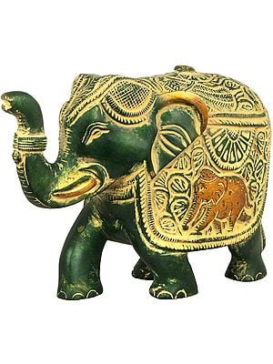 Fully Carved Elephant with Upraised Trunk (for Vastu)