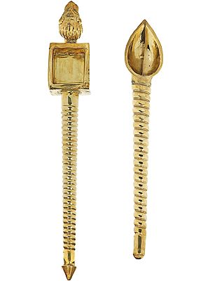 Handmade Homa Spoon Set for Vedic Sacrifices (Yajna)