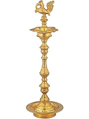 Brass Peacock Lamp