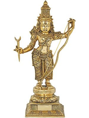 23" Lord Rama In Brass | Handmade | Made In India
