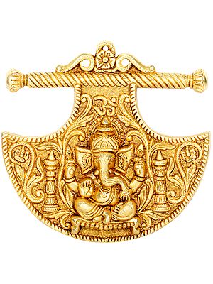 10" Ganesha Wall Hanging Fan In Brass | Handmade | Made In India