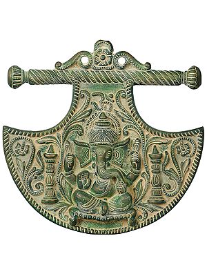 10" Ganesha Wall Hanging Fan In Brass | Handmade | Made In India