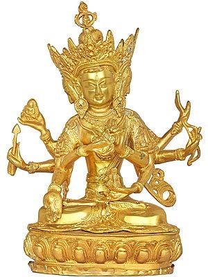 13" Ushnishvijaya – The Mother of All Buddhas In Brass | Handmade | Made In India
