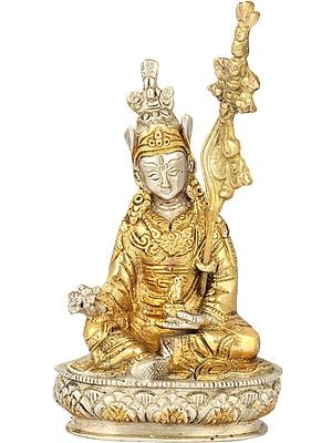 6" Brass Guru Padmasambhava Statue | Handmade Tibetan Buddhist Deity Idols | Made In India