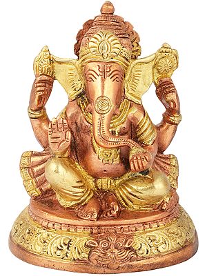 5" Lord Ganesha In Brass | Handmade | Made In India