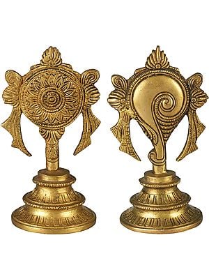 5" Vaishnava Symbols in Brass | Handmade | Made in India