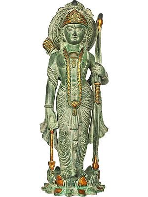 16" Lord Rama In Brass | Handmade | Made In India