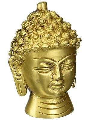 3" Tibetan Lord Buddha Head In Brass | Handmade | Made In India