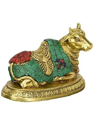 7" Nandi - The Vehicle of Lord Shiva In Brass | Handmade | Made In India