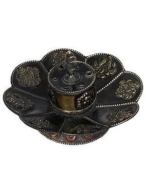 Tibetan Buddhist Ashtamangala Incense Burner