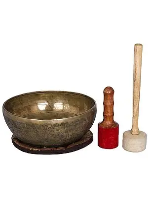 Tibetan Biuddhist Singing Bowl with Image of White Tara