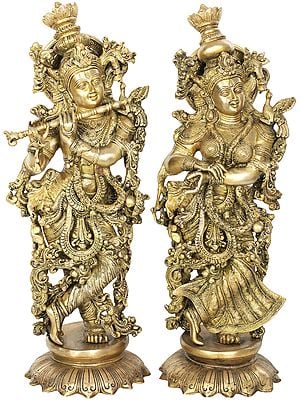 25" Radha Krishna In Brass | Handmade | Made In India