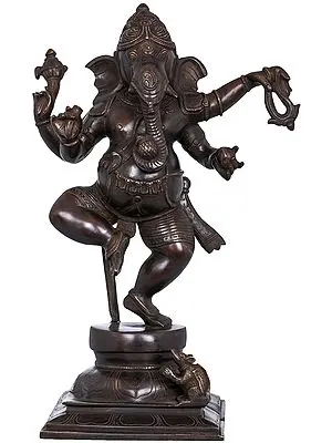 15" Dancing Ganesha In Brass | Handmade | Made In India