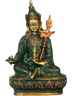 8" Tibetan Buddhist Guru Rin Poche (Padmasambhava) In Brass | Handmade | Made In India