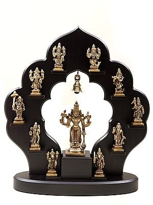 14" Dashavatara- The Ten Incarnations of Lord Vishnu In Brass