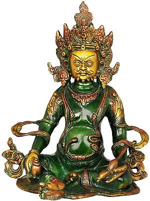 10" The God of Wealth- Kubera In Brass | Handmade | Made In India