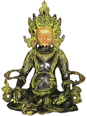 10" The God of Wealth- Kubera In Brass | Handmade | Made In India