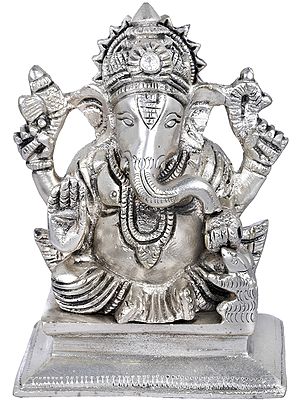 4" Lord Ganesha Small Size Brass Idol | Handmade | Made in India