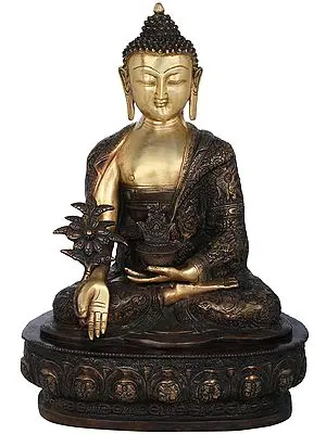 21" Medicine Buddha (Tibetan Buddhist Healing Buddha) In Brass | Handmade | Made In India