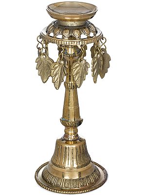 Butter Lamp With Leaves - Made in Nepal