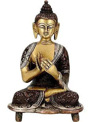 6" Tibetan Buddhist Deity Healing Buddha (Medicine Buddha) In Brass | Handmade | Made In India