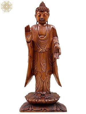 Standing Buddha, Poised Upon An Open Lotus