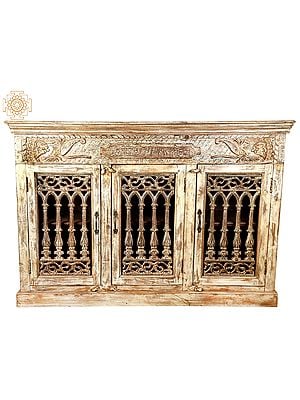 41" Vintage Ganesha Decorative Wooden Cabinet | Handmade