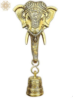 12" Lord Ganesha Wall-Hanging with Bell