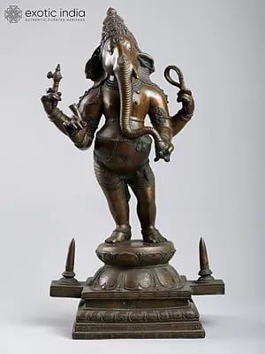 20" Standing Bhagawan Ganesha Idol | Madhuchista Vidhana (Lost-Wax) | Panchaloha Bronze from Swamimalai