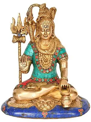 10" Lord Shiva Granting Abhaya In Brass | Handmade | Made In India