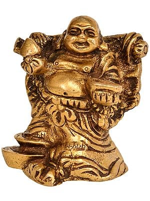 3" Laughing Buddha In Brass | Handmade | Made In India